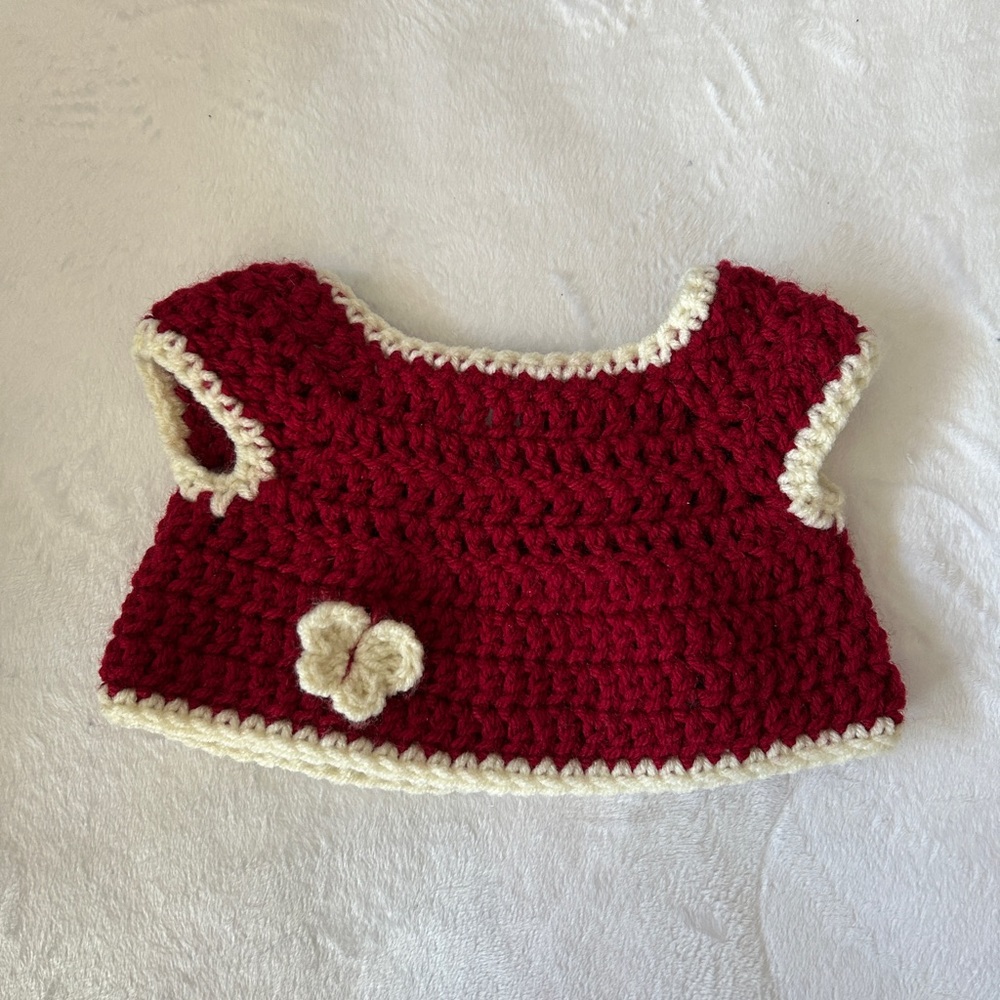 Teddy Bear Red Butterfly Shirt - HandCrafted Crochet